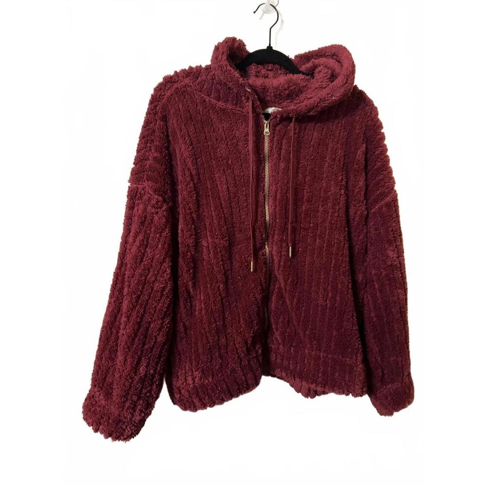 NYC Women's Plush Zip-Up Hoodie Jacket, Size 2X & 3X - Picture 2 of 5